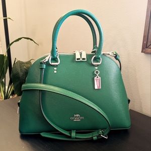 Coach Katy Satchel in Silver/Green
